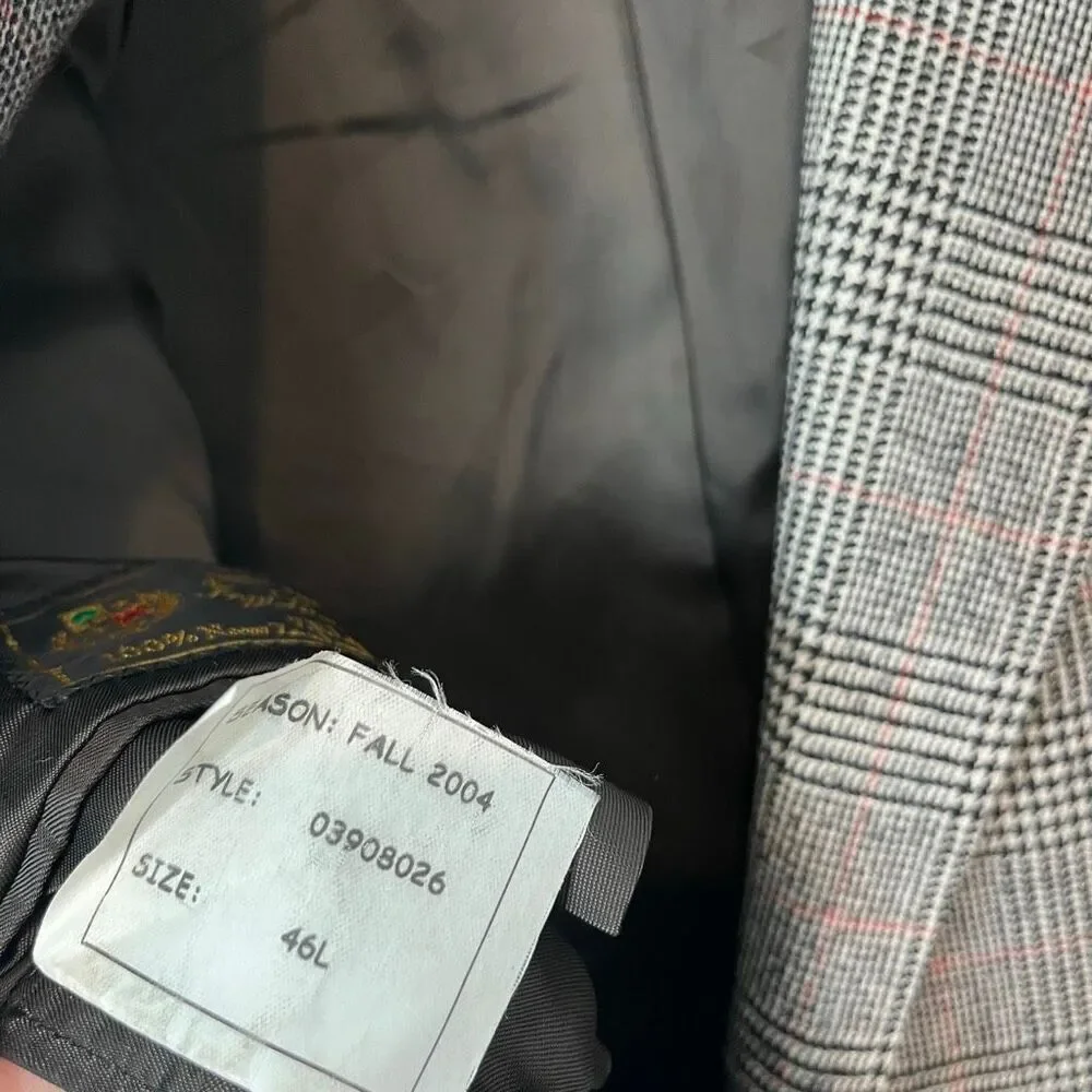 Brooks Brothers Vintage Y2k Plaid 2-Button Sports Coat Blazer Men's Size 46L